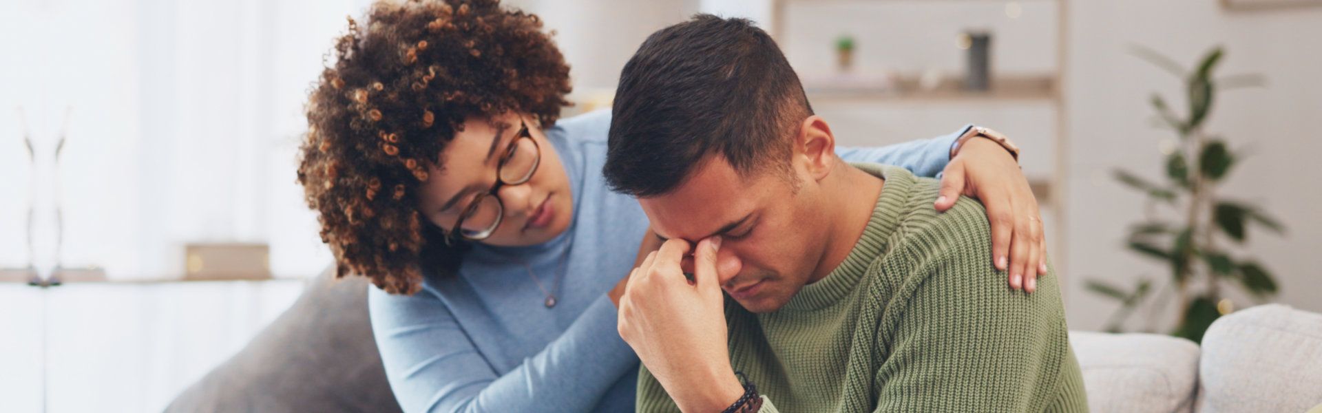 therapist comforting patient