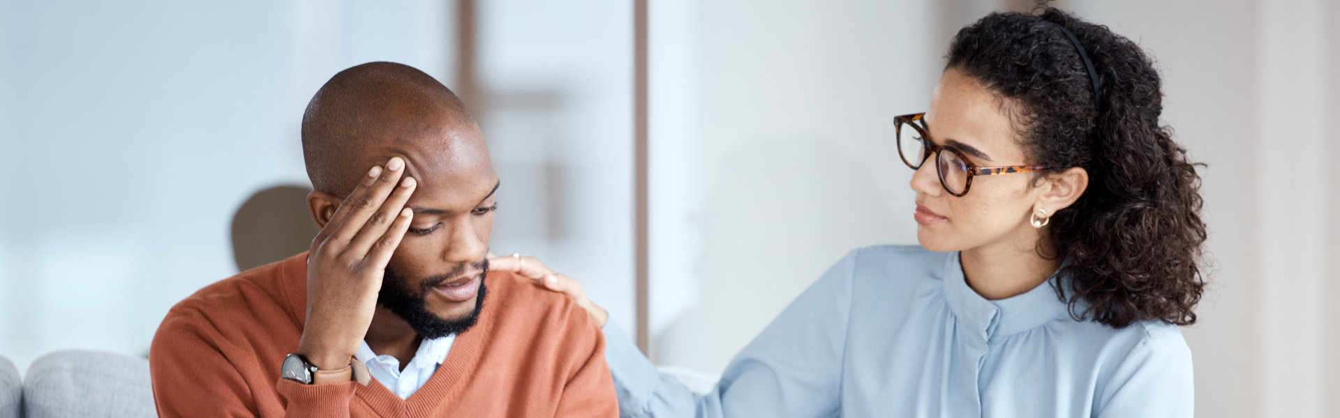 therapist comforting patient